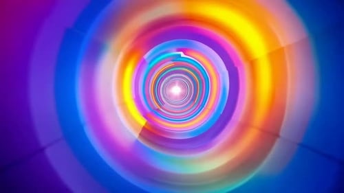 Graphiques animés de vol en tunnel lumineux au néon