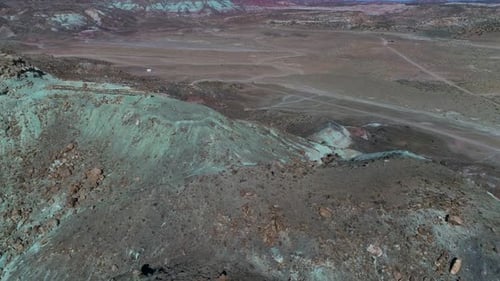 Beautiful aerial footage of canyons full of red rocks in utah