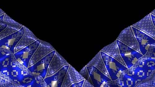 Indonesia Ethnic Silk Pattern Cloth Fabric Wave Songket Minang Minangkabau Padang Blue Alpha Channel