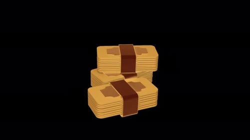 Animated 3D Golden Money Stacks Loop
