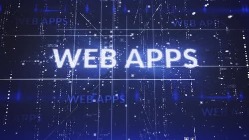 Web Apps Text Reveal in Futuristic Digital Grid