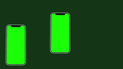 Green screen smartphone on green background