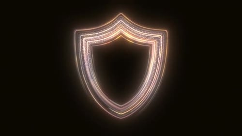 Futuristic Glowing Shield Particle Reveal Animation