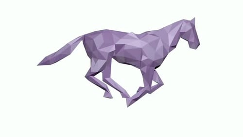 Low Poly Geometric Horse Trotting Loop Animation