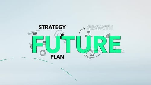 Modern Kinetic Typography Text Animation with Business Doodles