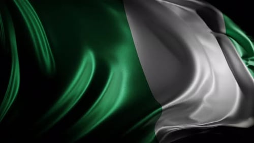 Realistic Nigerian Flag Waving Loop
