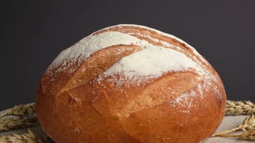 Baked Bread Loaf of Bread Fresh Bakery Products Healthy Food Concept Front View Homemade Sourdough