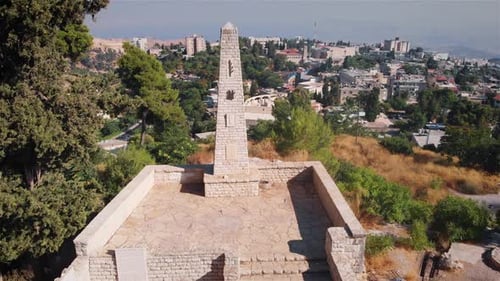 Zefat old Crusaders Fortress Aerial view