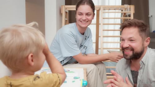 Family Plays with Modeling Clay at Home