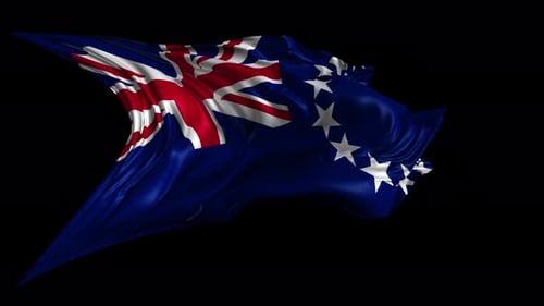 Realistic Waving Cook Islands Flag Animation