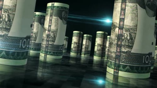 Ethiopia Birr money banknotes rolls seamless loop