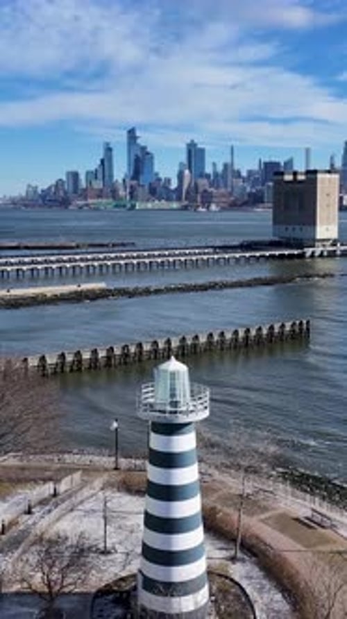 Hudson River Walkway At Jersey City In New Jersey United States.