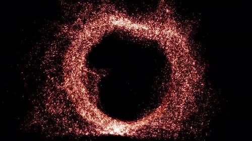 Abstract Fiery Particle Swirl Reveal Animation
