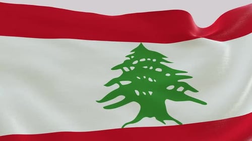 Realistic Waving Lebanon Flag