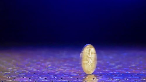 One Isolated Gold Cryptocurrency Bank Banking