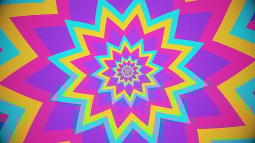 Abstract Striped Concentric Star Shapes Expanding Background Loop