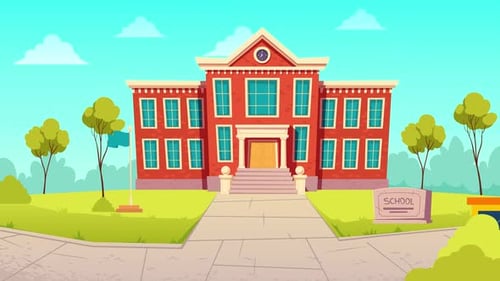 School Building Educational Institution College Animation