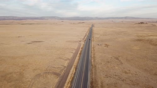 Long straight road in the desert