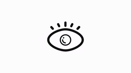 Flat Design Minimalist Eye Icon Animation