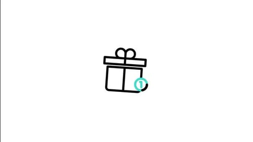 Minimalist Gift Box Icon with New Notification Animation