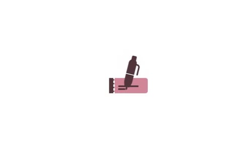 Flat Design Pen Writing Checkmark Animation