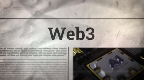 Web3 AI Technology Title Reveal on Crumpled Newspaper Background