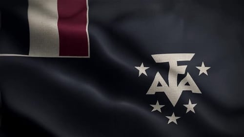 Waving Flag of French Southern and Antarctic Lands