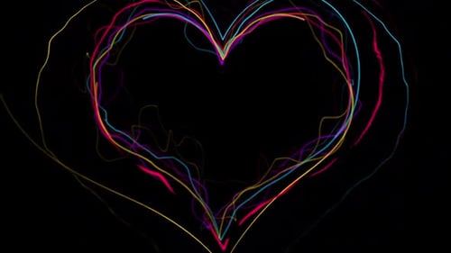 Colorful Wavy Lines Fluid Heart Animation