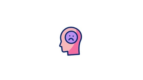 Flat Design Animation of Changing Moods Inside a Head