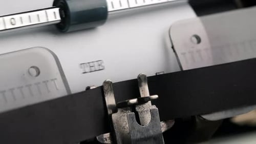 The End Sign on Old Vintage Typewriter Retro Footage in Office End of Story