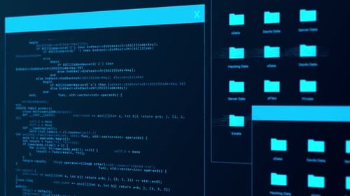 System hacked alert cyber attack on computer network on computer screen.