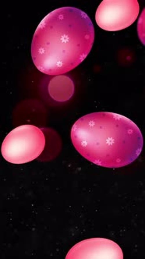 Animated Pink Easter Eggs Falling Background