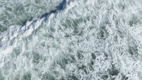 Beautiful Sandy Beach in a Strong Storm White Waves are Beating on the Beach Vertical Video