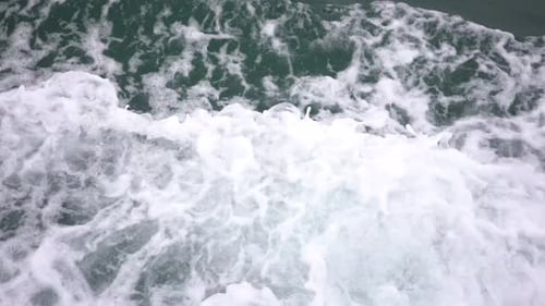 Wake from boat at sea