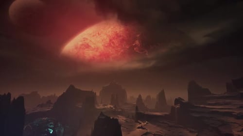 Futuristic Alien Planet Landscape Motion Background
