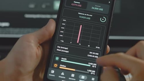 Financial App Used on a Mobile Phone