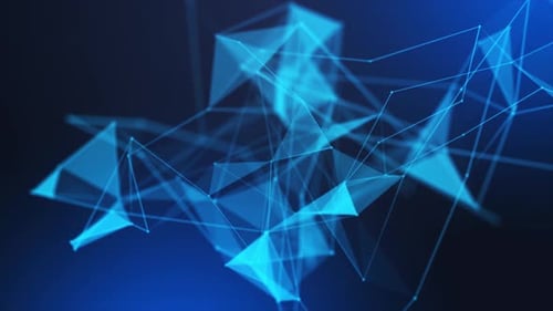 Blue Plexus Triangle Background Seamlessly Loop V7