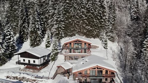 Modern Holiday Homes In The Foothills Of Mountains With Pine Tree Forest In Langau, Austria. - aeria