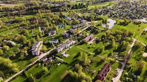 Residential Real Estate In Augsligatne, Latvia_Slow Aerial Rotation