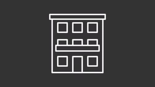 Animación de línea blanca del condominio