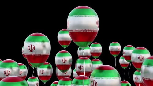Drapeau iranien sur les ballons volants