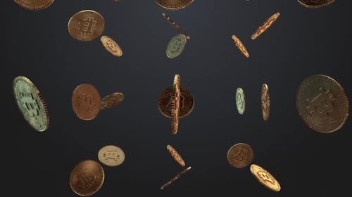 Bitcoin Metal Coin Falling