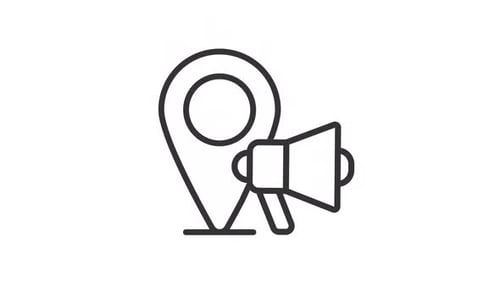 Icône linéaire animée de marketing local