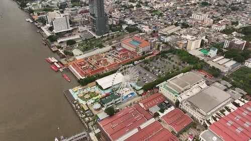Ferris Wheel in Bangkok, Thailand. Downtown Bangkok