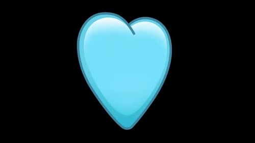 Pulsing Light Blue Heart Emoji Animation