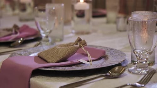 Close Up Shot of Elements Restaurant Filled with Tables and Candles on Them Wedding Event