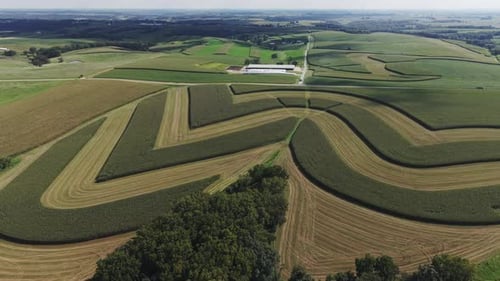 Wisconsin Contour Farm Field. Contour Farming is a conservation practice that involves performing