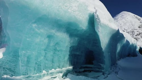 Aerial view of glaciers and ice formations, Alaska.