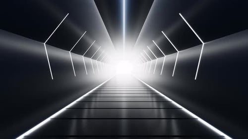 Abstract neon tunnel, 3d rendering.