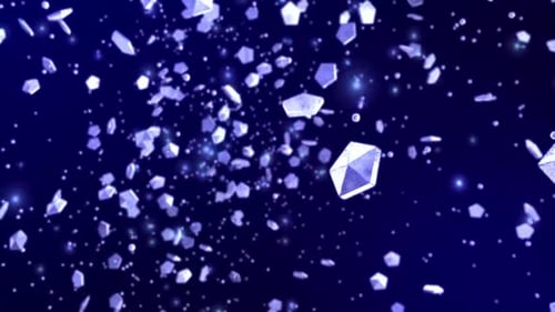 Abstract Blue Background with Glowing Geometric Particles